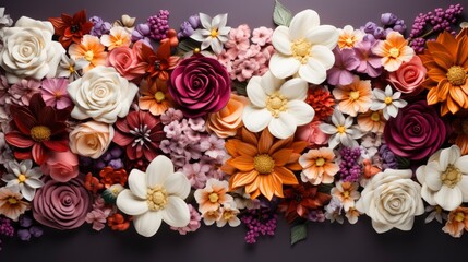 Creative Layout Made Flowers White Frame, HD, Background Wallpaper, Desktop Wallpaper