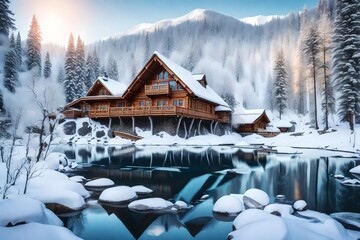 winter landscape in the mountains