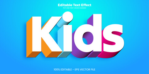 Kids editable text effect in modern trend style - obrazy, fototapety, plakaty