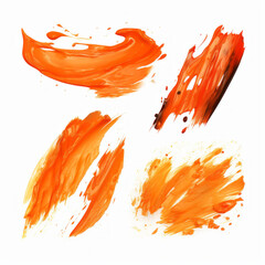 Set of mascara brush stroke texture design. Collection of grunge paint texture