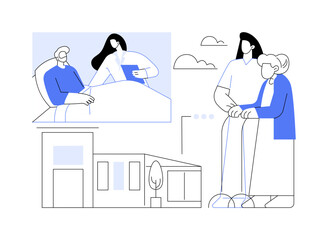 Nursing home abstract concept vector illustration.