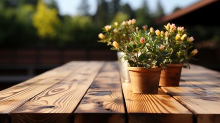 Fototapeta na wymiar Empty Wooden Deck Table Over Blurred, HD, Background Wallpaper, Desktop Wallpaper