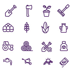 Gardening tools icons vector design