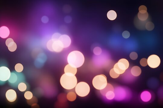 Abstract bokeh lights background. Bokeh dots on purple background.