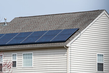 photovoltaic solar panels installed on a roof