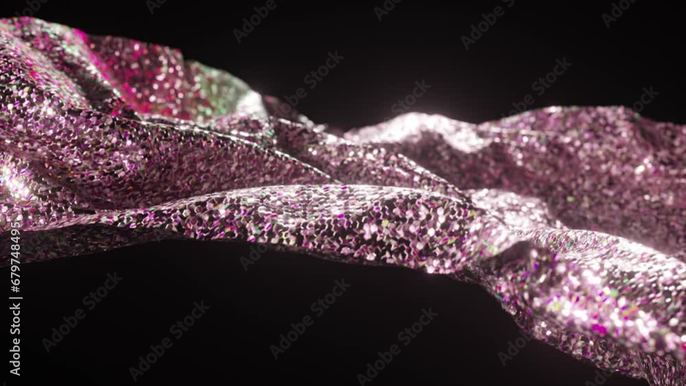Poster a vortex of dazzling sequins fabric sparkles with vivid colors, creating an entrancing visual for 3d