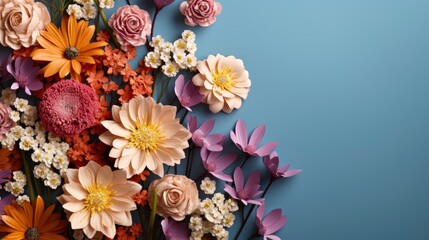 Flat Lay Various Colorful Spring Flowers, HD, Background Wallpaper, Desktop Wallpaper