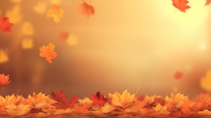 Naklejka na ściany i meble Autumn leaves background with effect. Vector illustration
