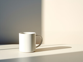 Photo white mug mock up blank template for your design advertising logo, With Generative AI technology
