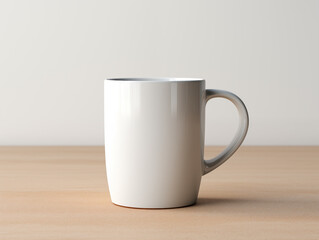 Fototapeta premium Photo white mug mock up blank template for your design advertising logo, With Generative AI technology