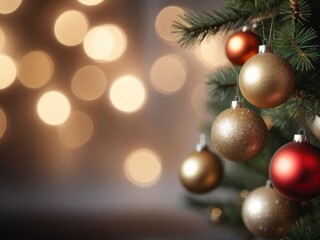 Fototapeta na wymiar white and gold realistic Christmas decorations
