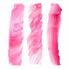 Elegant pink mascara brush set. Luxury decor of pink shiny foil.