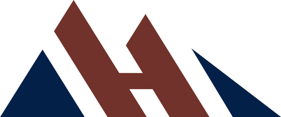 Letter H mountain logo vector design.