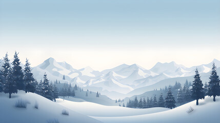 Fototapeta na wymiar Christmas tree Mountain - winter background Tranquil Christmas scene