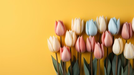 Bouquet Multicolor Tulips Fresh Spring Flowers, HD, Background Wallpaper, Desktop Wallpaper