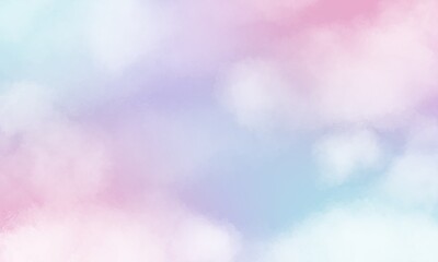 Pastel blue pink purple beautiful sky with clouds 