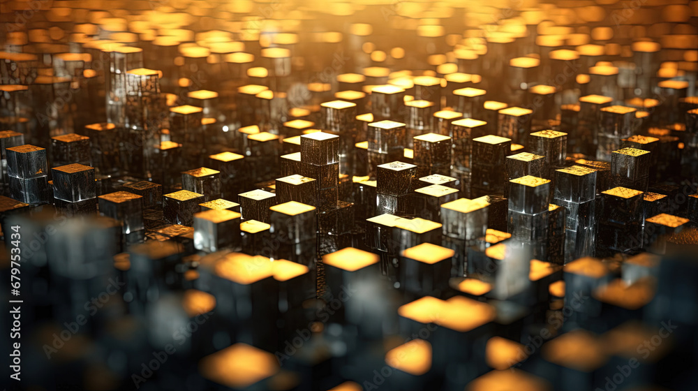 Aufkleber Abstract background with structure of cubes. Colorful cubes texture for technology backdrop.
