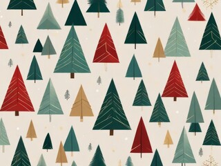 Christmas tree outline icons set