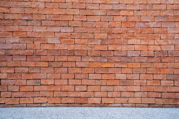 Old Abstract Brick Wall Large Orange Brick Wall Background Texture for pattern Background With Copy Space For design