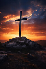Cross at sunset 