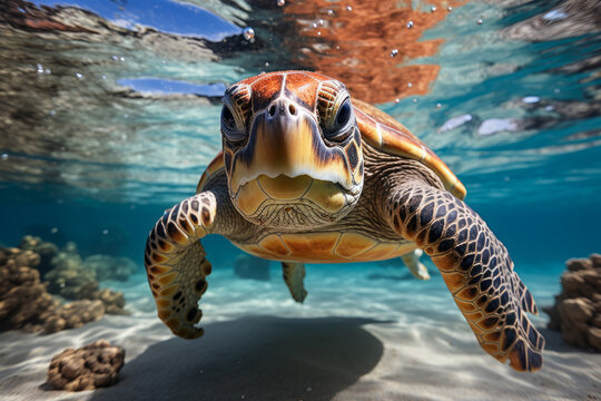 Endangered Hawaiian Green Sea Turtle.