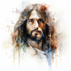 jesus cristo em arte aquarela 