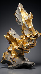 pedra escultural dourada ouro  - obrazy, fototapety, plakaty