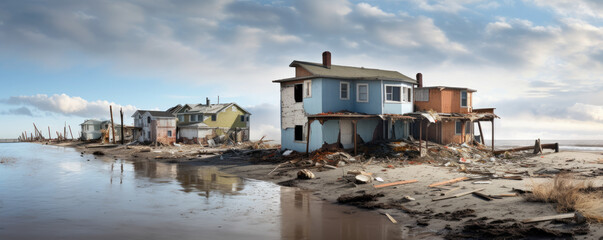 Effects of rising sea levels on coastal areas