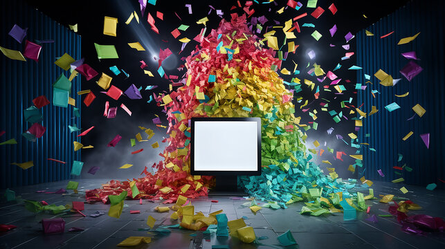 Idea Explosion: Multitasking Visualized with Colorful Sticky Notes