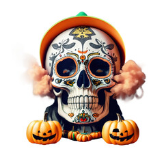 Skull halloween face design