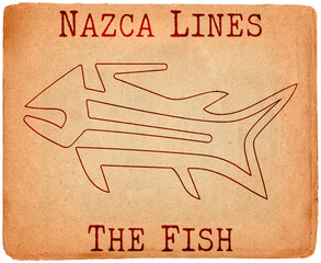 Geoglyph of the fish from Nazca