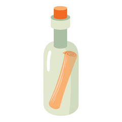 Scroll Letter Or Message In The Bottle