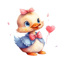 Obraz na płótnie Canvas Lovely duck with heart