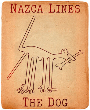 The dog with bone - paraphrase of the famous geoglyph The Dog from Nazca