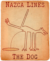 Peeing dog - territorial marking - paraphrase of the famous geoglyph from Nazca