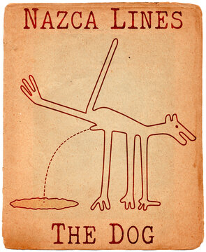 Peeing dog - territorial marking - paraphrase of the famous geoglyph from Nazca