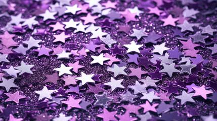 Obraz premium Abstract shiny background with blue glitter. Scattered confetti sparkles with light blue pastel color.