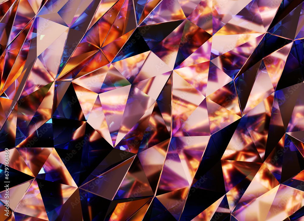 Poster luxury abstract color realistic crystals texture with prism spectrum caustic reflection close up bac