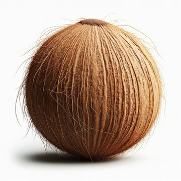 Closed coconut on a white background