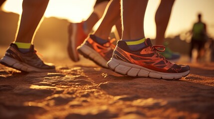 Naklejka premium runner running on seaside beach on sunset, fitness runner during outdoor workout. Jogging at outdoors. running for exercise. fitness, silhouette, sunrise, exercise, fitness, health, generate by AI..