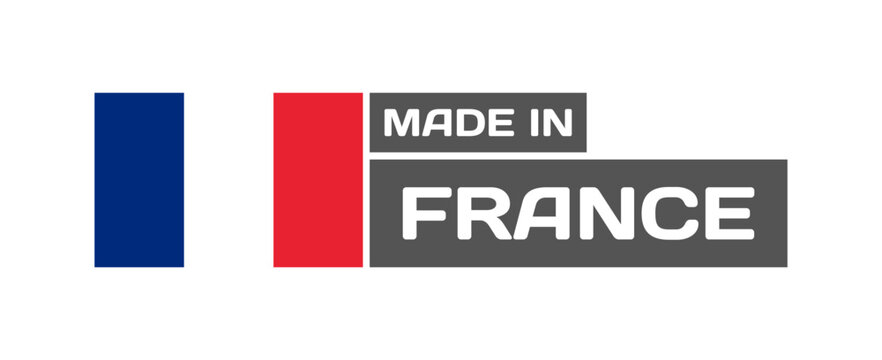 Made in France icon. Flat, flag of France, made in icon, national flag of France. Vector icon