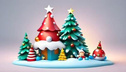 Fototapeta premium christmas tree with balls
