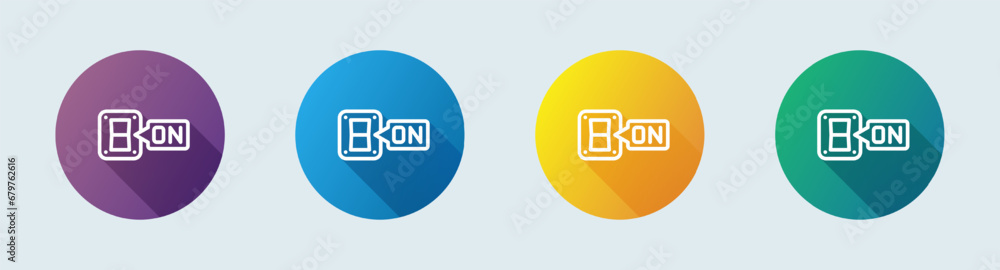 Poster switch on line icon in flat design style. buttons signs vector illustration.