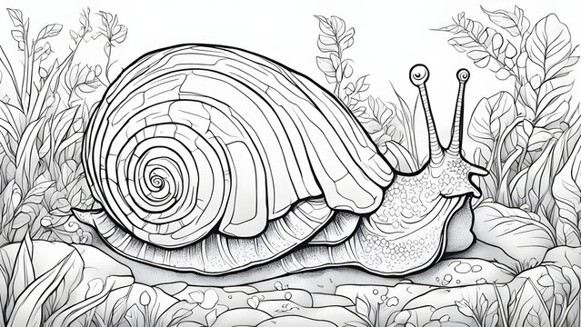 snail on a branch coloring book coloring page snail