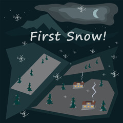 The first snow has fallen in the mountainous area