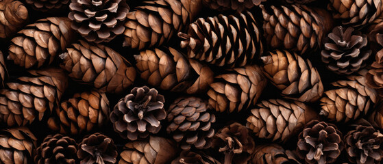 Pine cones background. Pine cones texture. Pine cones pattern.