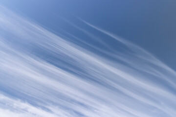beautiful long cirrus clouds in the sky