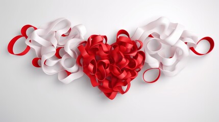 Ribbon heart shape. Valentine day concept