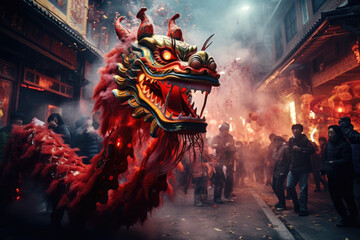 Traditional Chinese New Year Celebration - obrazy, fototapety, plakaty