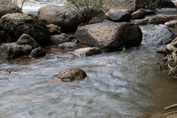 The view of landscape namg romg water fall is beautiful national park